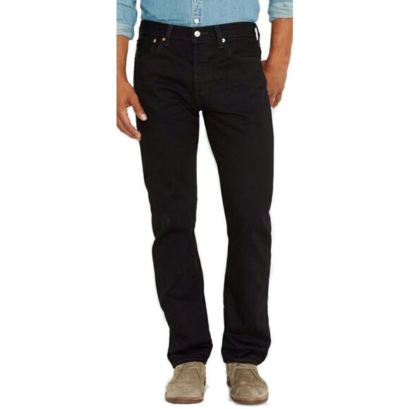 Mens Levi's 501 Button Fly Black Jeans‎ 36 x 34 - Picture 1 of 8